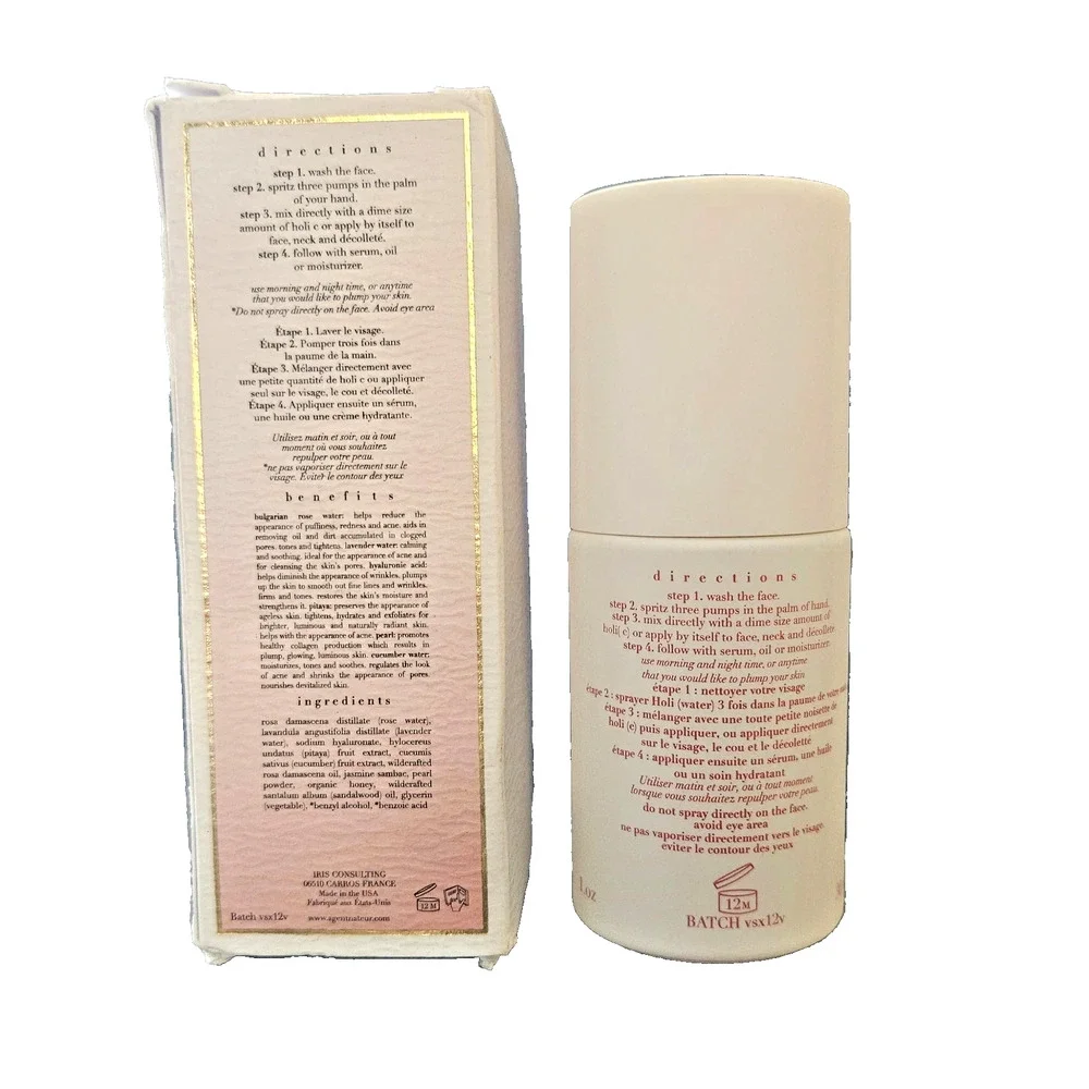 Agent Nateur Holi (Water) Hyaluronic Pearl & Rose Essence 1.0 floz New in Box